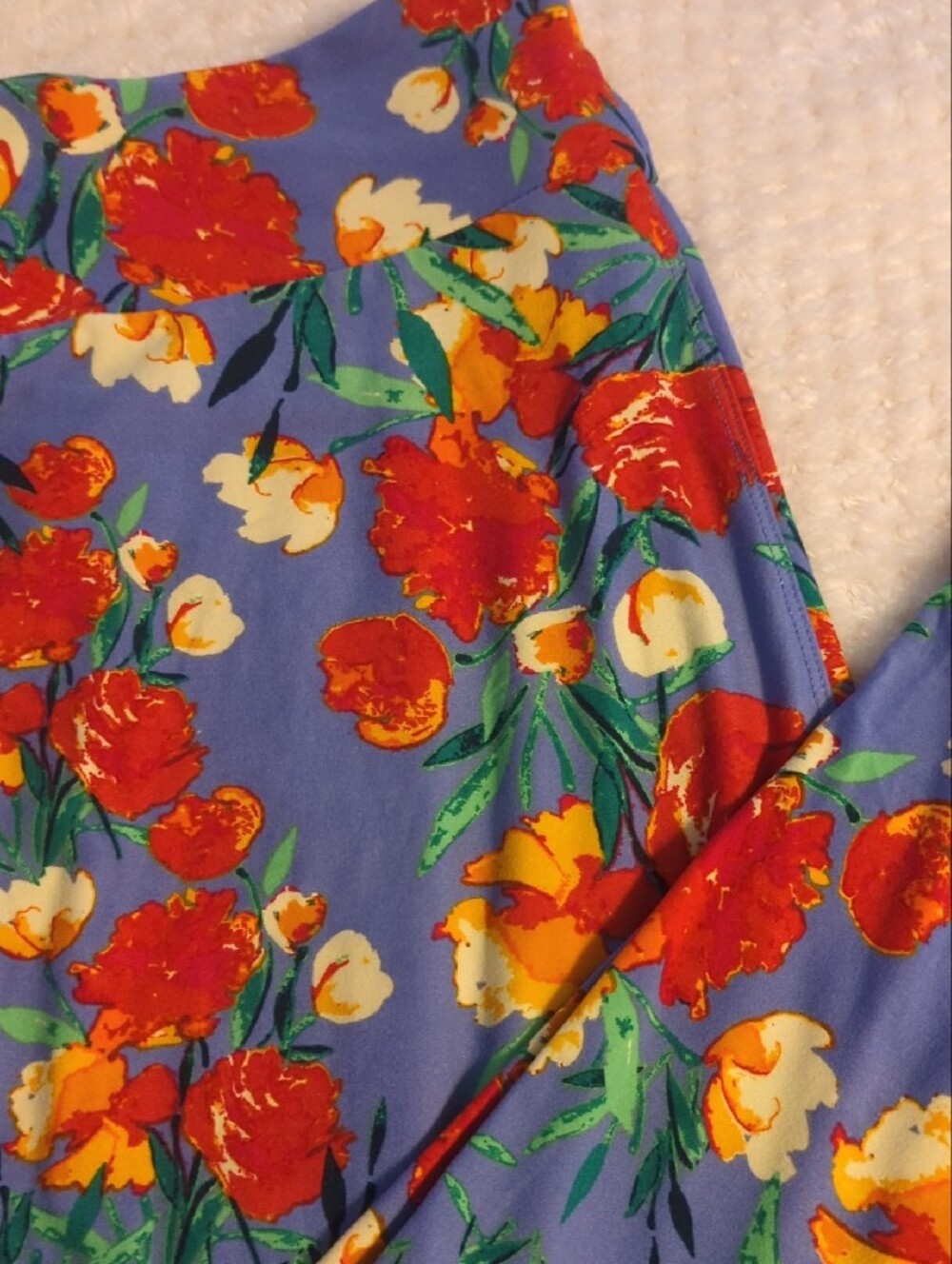 Lularoe Floral Print Soft Leggings Trio - Navy, Lavender, Deep Teal - Picture 3 of 4